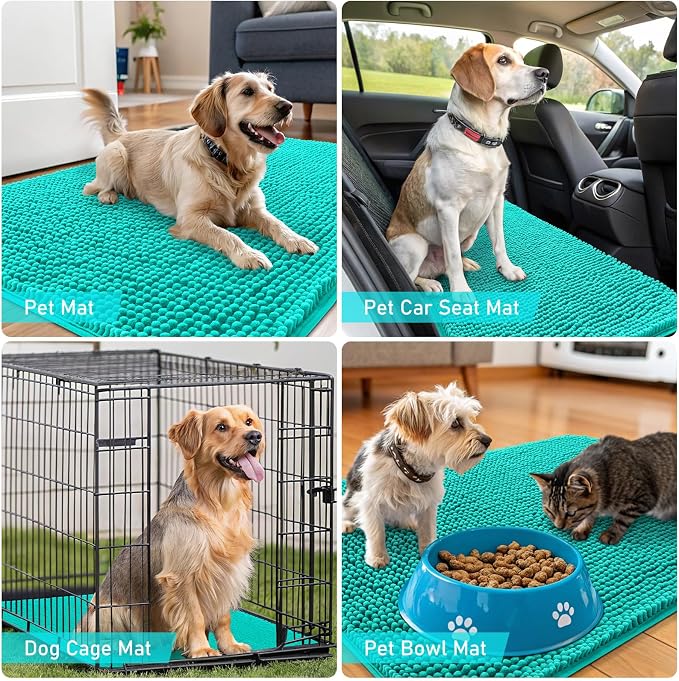 OLANLY Dog Door Mat for Muddy Paws 47x32, Absorbs Moisture and Dirt, Absorbent