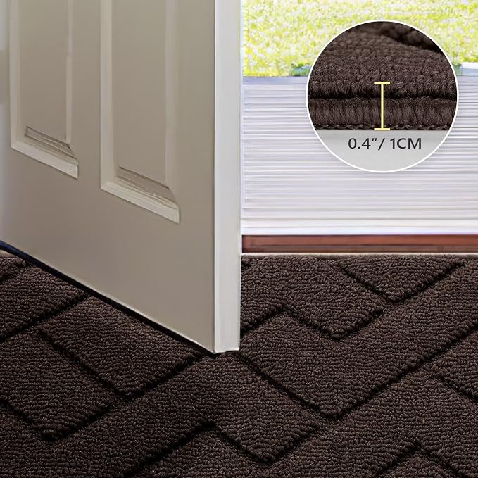 hicorfe Front Door Mat Outside Entrance, Stain and Fade Resistant, Non Slip