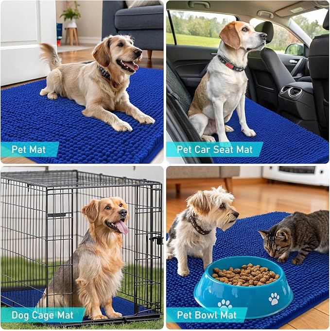 OLANLY Dog Door Mat for Muddy Paws 70x35, Absorbs Moisture and Dirt, Absorbent