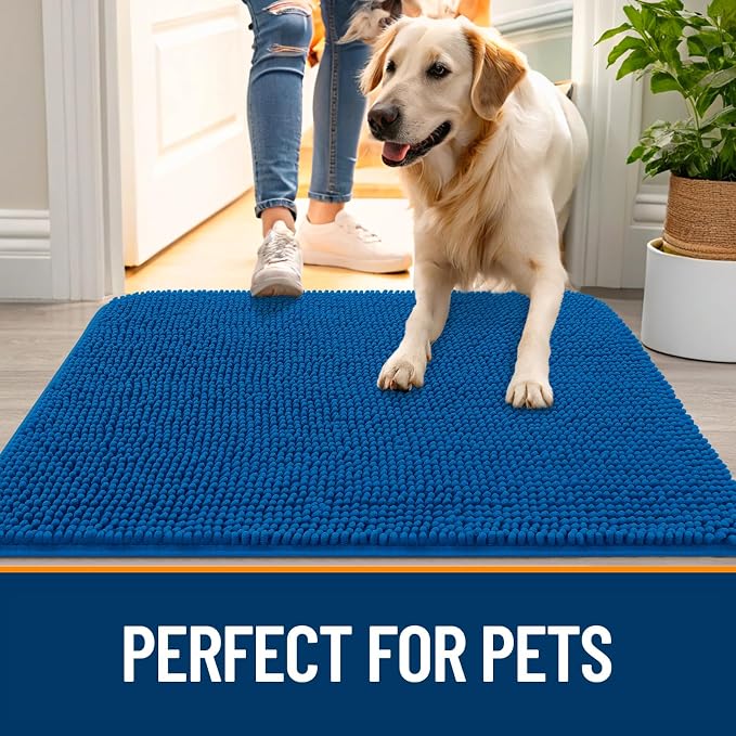 OLANLY Dog Door Mat for Muddy Paws 47x24, Absorbs Moisture and Dirt, Absorbent
