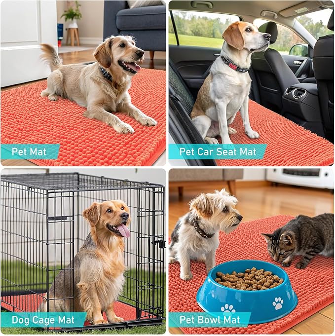 OLANLY Dog Door Mat for Muddy Paws 59x24, Absorbs Moisture and Dirt, Absorbent