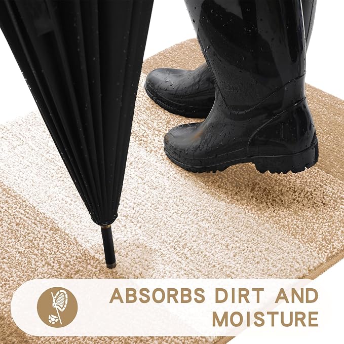 Kitinjoy Indoor Outdoor Door Mat, 70x32 Non-Slip Absorbent Dirt Trapper