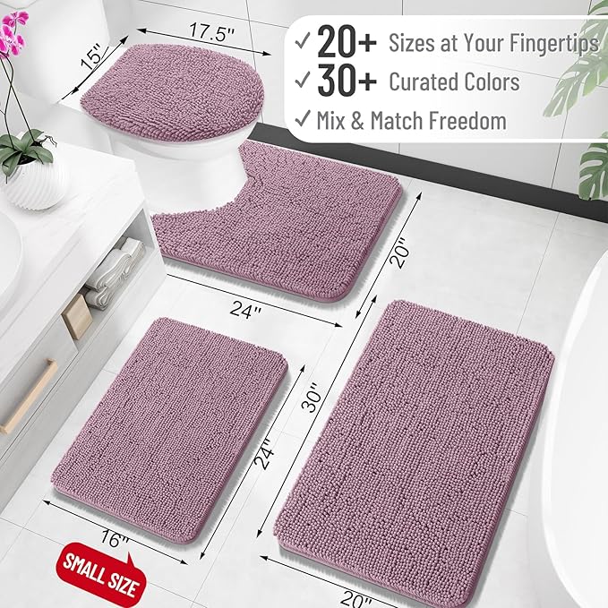 OLANLY Large Bathroom Rugs 44x32, Extra Soft Absorbent Chenille Bath Rugs