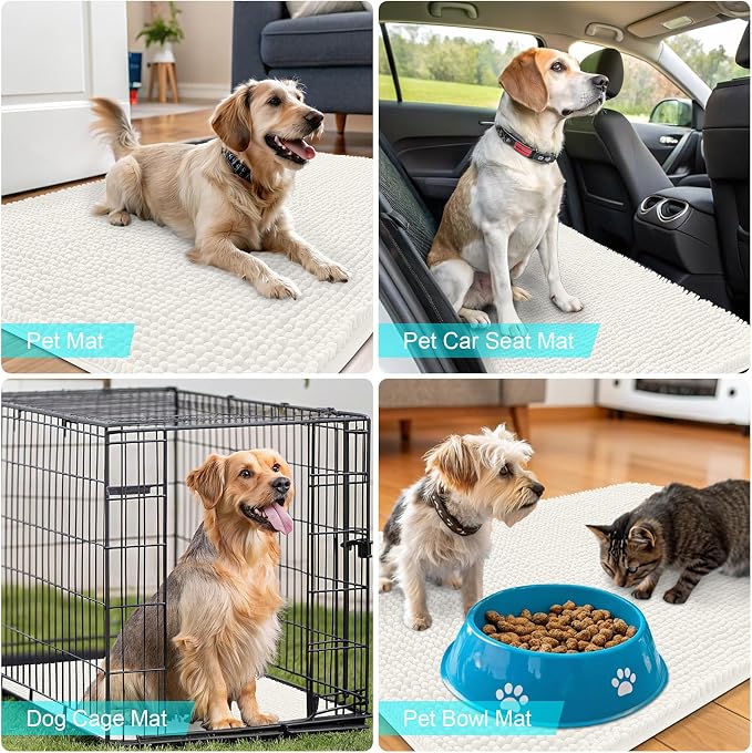 OLANLY Dog Door Mat for Muddy Paws 40x32, Absorbs Moisture and Dirt, Absorbent