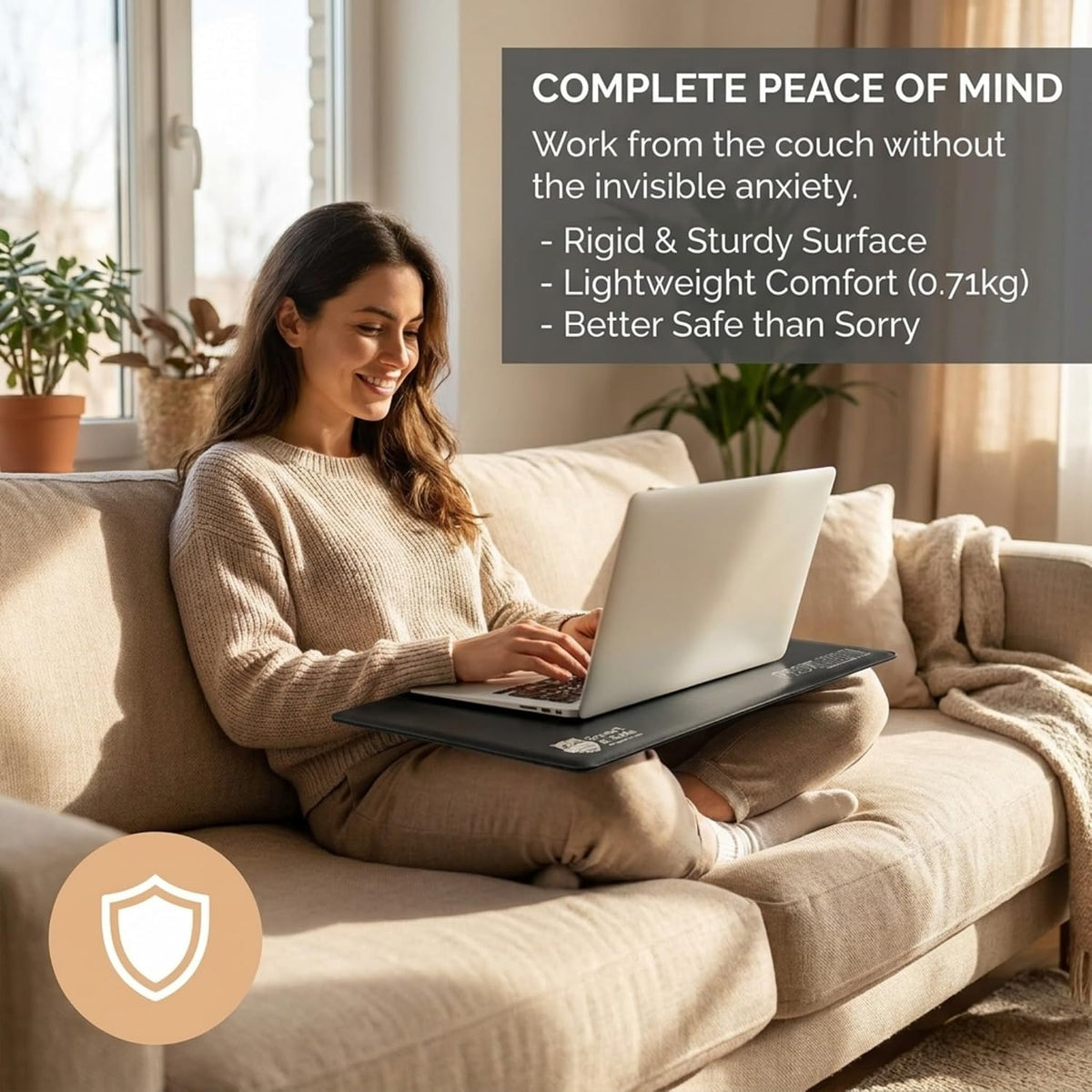 Lap-top Radiation Shield - Radiation Blocker, Lap Desk Tray - EMF Shield & Heat Protection Bed Desk Lap top Tray, Stand Bed with Heat Emission Reduction by Up to 99% - Lap top Desk - 17" Blue