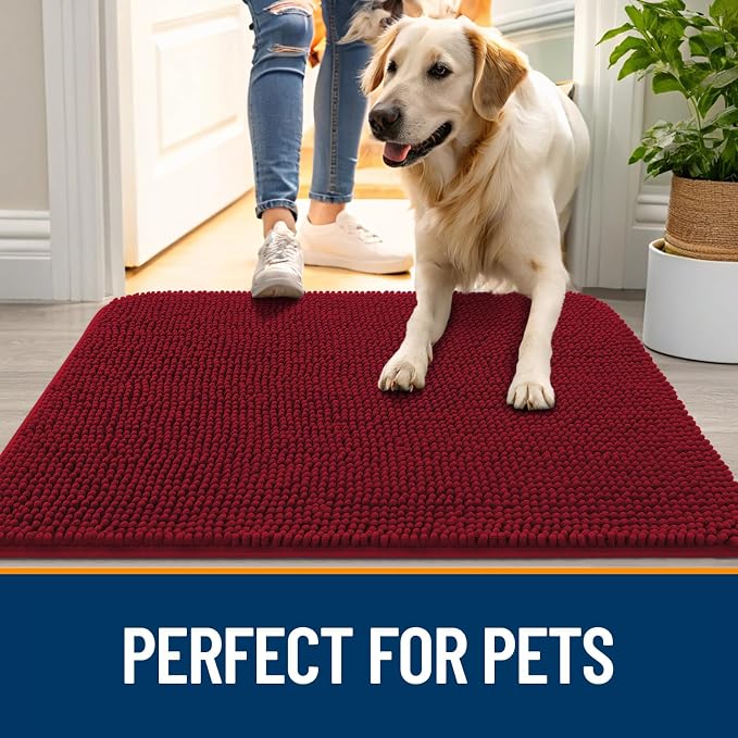 OLANLY Dog Door Mat for Muddy Paws 40x24, Absorbs Moisture and Dirt, Absorbent