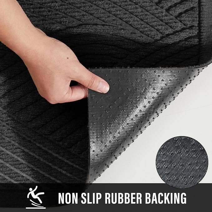 HIYARD Sturdy Front Door Mat, Absorbent Muddy Dirt Resist Welcome Door Mats