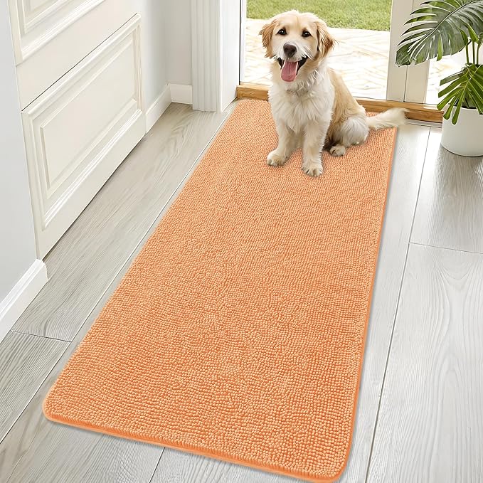 OLANLY Dog Door Mat for Muddy Paws 70x32, Absorbs Moisture and Dirt, Absorbent
