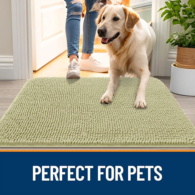 OLANLY Dog Door Mat for Muddy Paws 59x20, Absorbs Moisture and Dirt, Absorbent