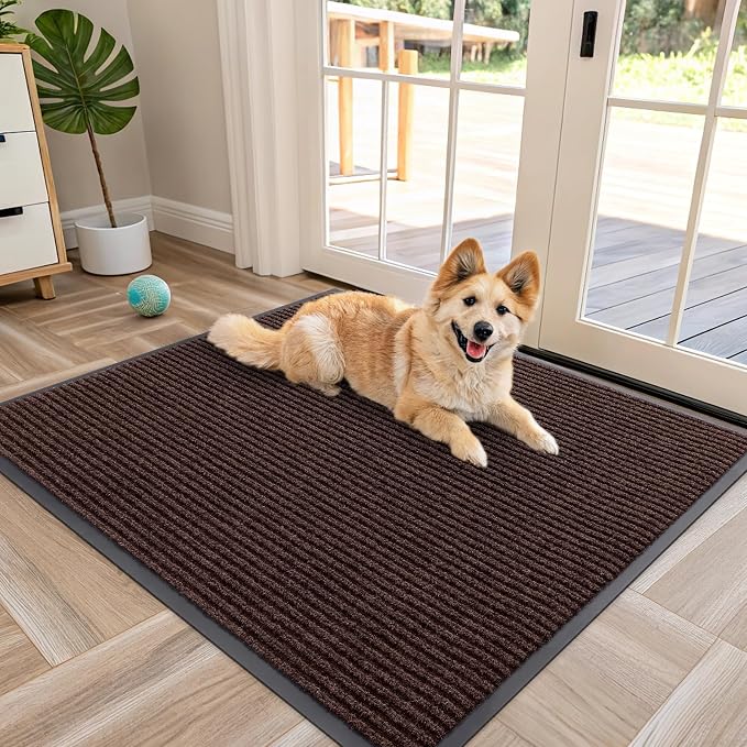 OLANLY Front Door Mat Indoor Outdoor Entrance, Waterproof Heavy Duty Doormat
