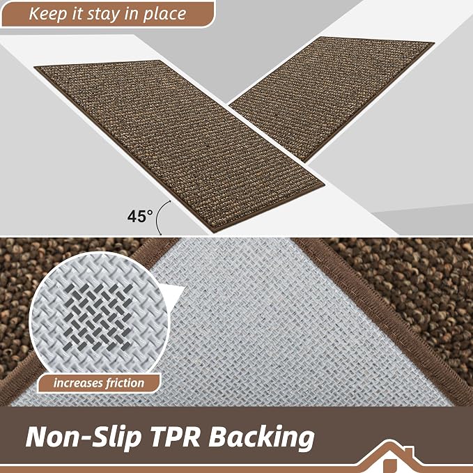 BEQHAUSE Dirt Trapper Door Mat 17" x 30", Non-Slip Doormats Washable Entryway