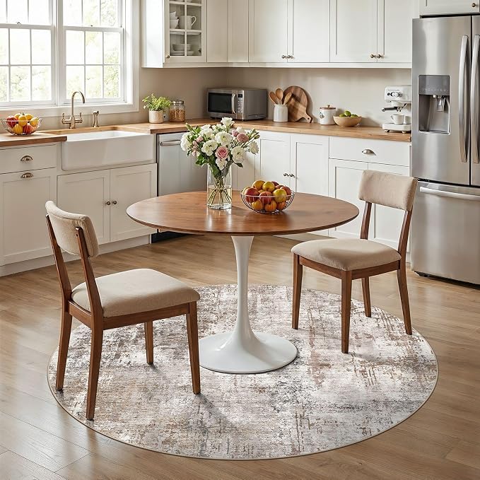 UERMEI 6ft Round Area Rug Living Room Rugs
