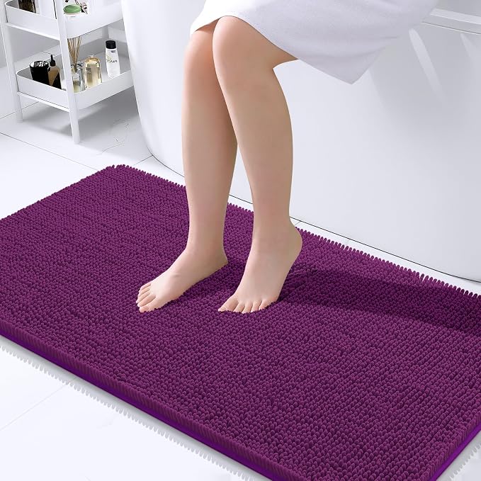 OLANLY Large Bathroom Rugs 40x24, Extra Soft Absorbent Chenille Bath Rugs