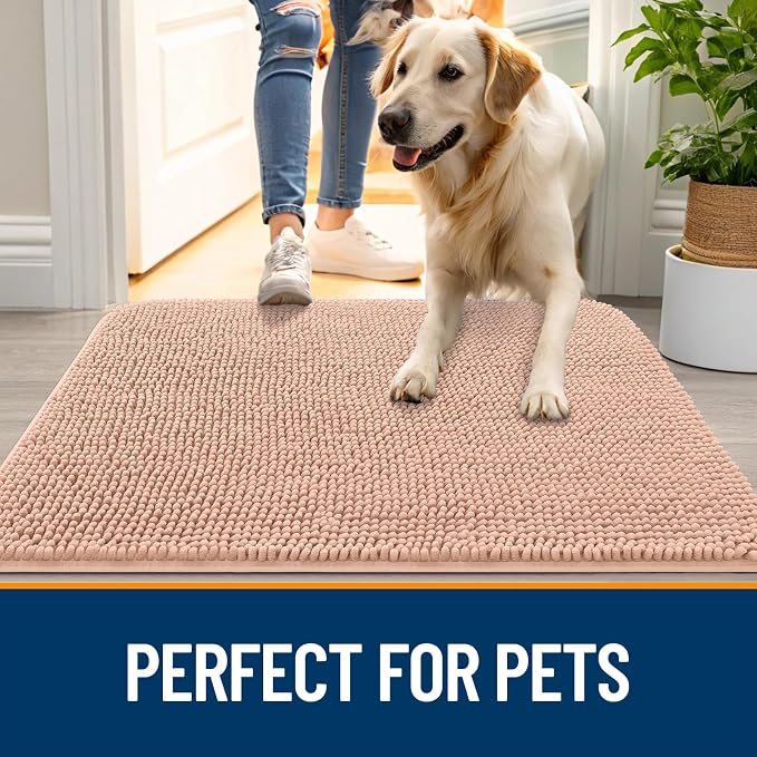 OLANLY Dog Door Mat for Muddy Paws 40x24, Absorbs Moisture and Dirt, Absorbent