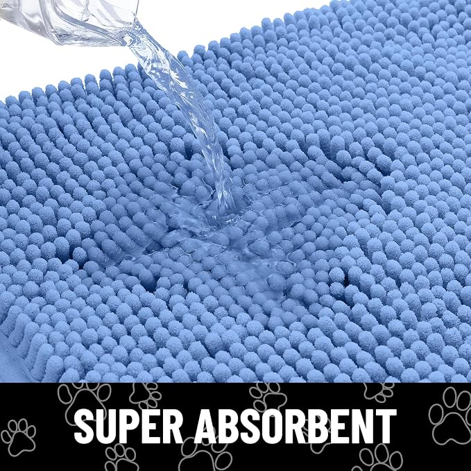 Smiry Dog Door Mat for Muddy Paws, Absorbent Dirt Trapper Non Slip Quick Dry