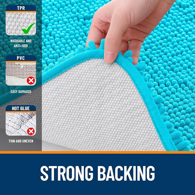 OLANLY Large Bathroom Rugs 40x24, Extra Soft Absorbent Chenille Bath Rugs