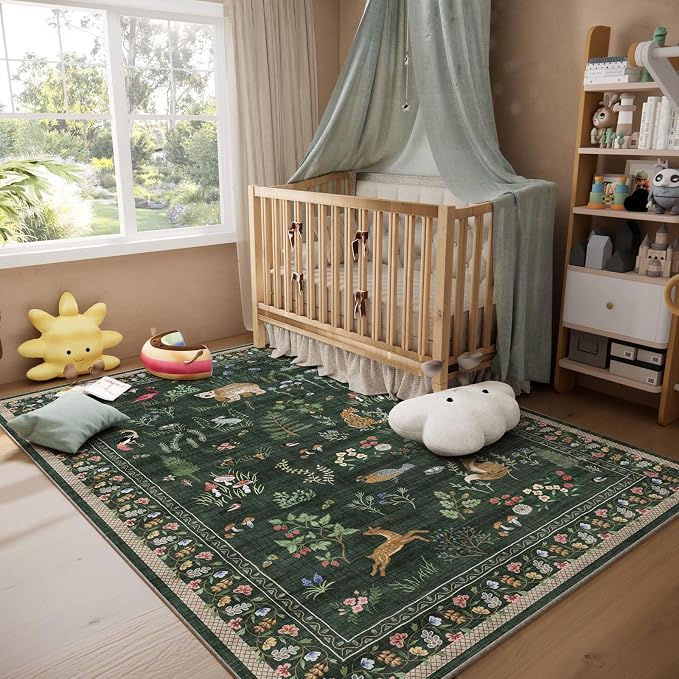 Machine Washable Rugs for Living Room: 5x7 Area Rugs for Bedroom Vintage Rugs