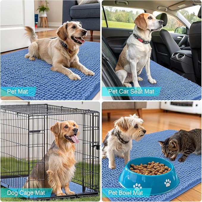 OLANLY Dog Door Mat for Muddy Paws 45x27, Absorbs Moisture and Dirt, Absorbent