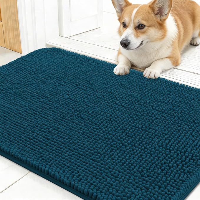 OLANLY Dog Door Mat for Muddy Paws 30x17, Absorbs Moisture and Dirt, Absorbent