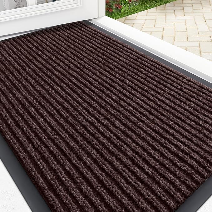 OLANLY Front Door Mat Indoor Outdoor Entrance, Waterproof Heavy Duty Doormat
