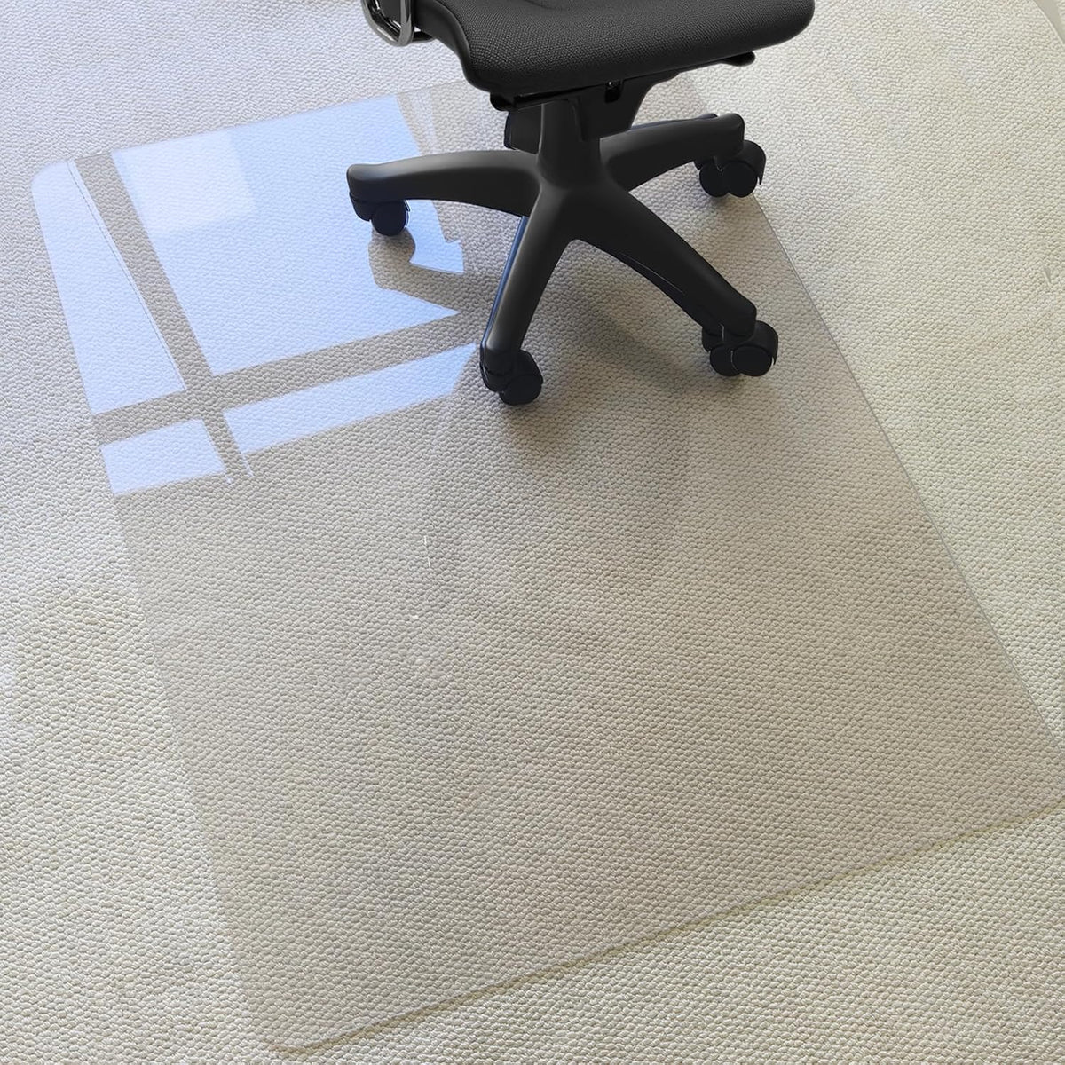 Kuyal 1/5" Thick Office Chair Mat, Heavy Duty Hard Computer Chair Mat