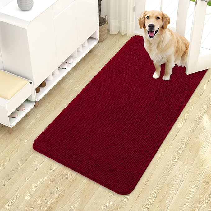 OLANLY Dog Door Mat for Muddy Paws 40x24, Absorbs Moisture and Dirt, Absorbent