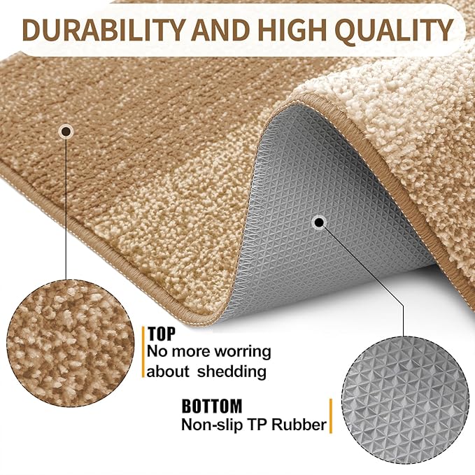 Kitinjoy Indoor Outdoor Door Mat, 48x30 Non-Slip Absorbent Dirt Trapper