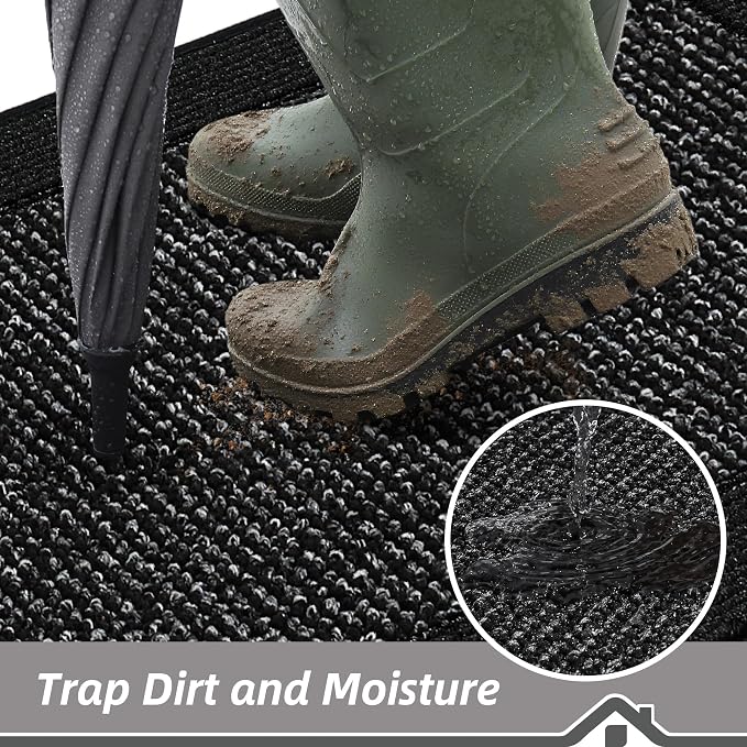 BEQHAUSE Indoor Door Mat 24" x 36", Dirt Trapper Door Mats Non-Slip Entryway