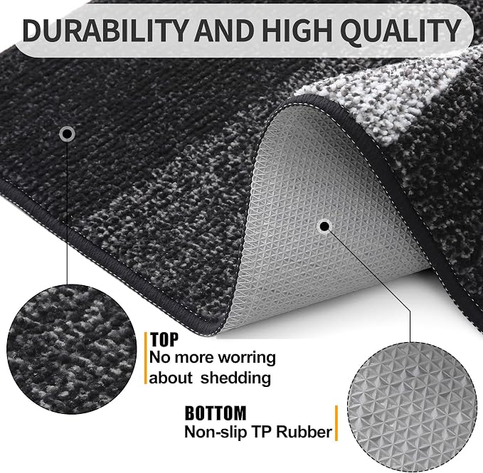 Kitinjoy Indoor Outdoor Door Mat, 71x47 Non-Slip Absorbent Dirt Trapper