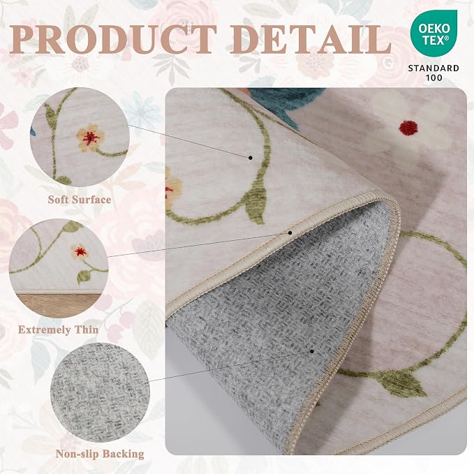 DUKINO Runner Rug, 2x7 Boho Kitchen Rug