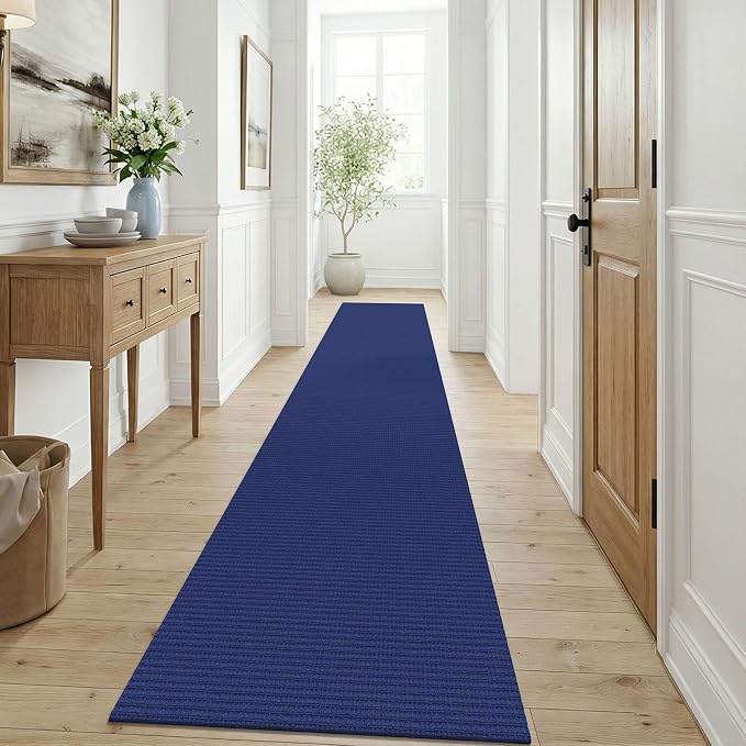 KOZYFLY Cotton Runners for Hallway 3x9, Wide Washable Runner Rug, Woven Non