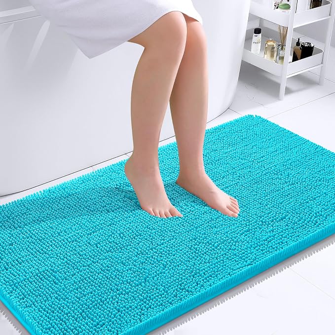 OLANLY Large Bathroom Rugs 40x24, Extra Soft Absorbent Chenille Bath Rugs