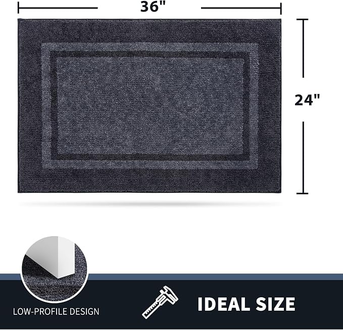 PURRUGS Dirt Trapping Door Mat 24" x 36", Non-Slip Machine Washable Entryway Rug