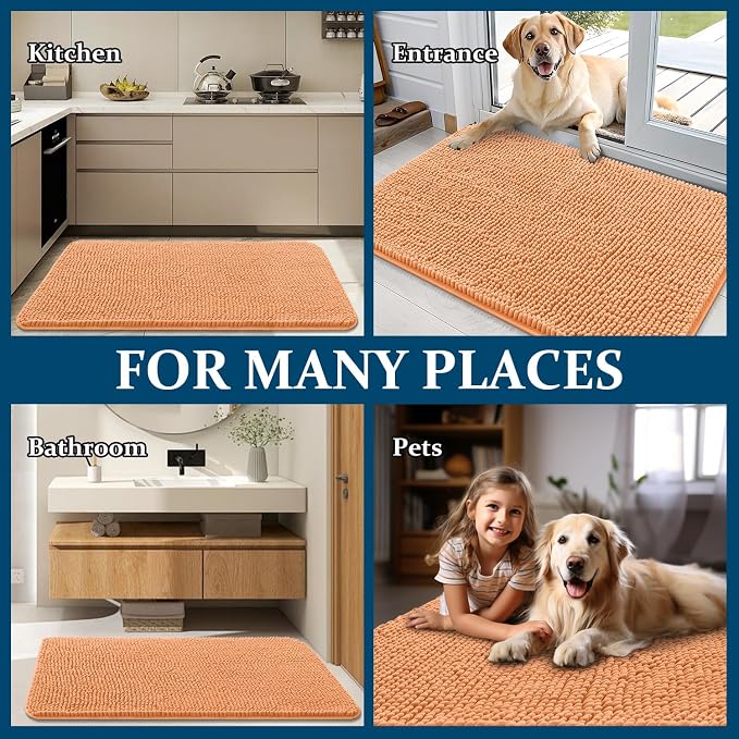 OLANLY Dog Door Mat for Muddy Paws 50x30, Absorbs Moisture and Dirt, Absorbent