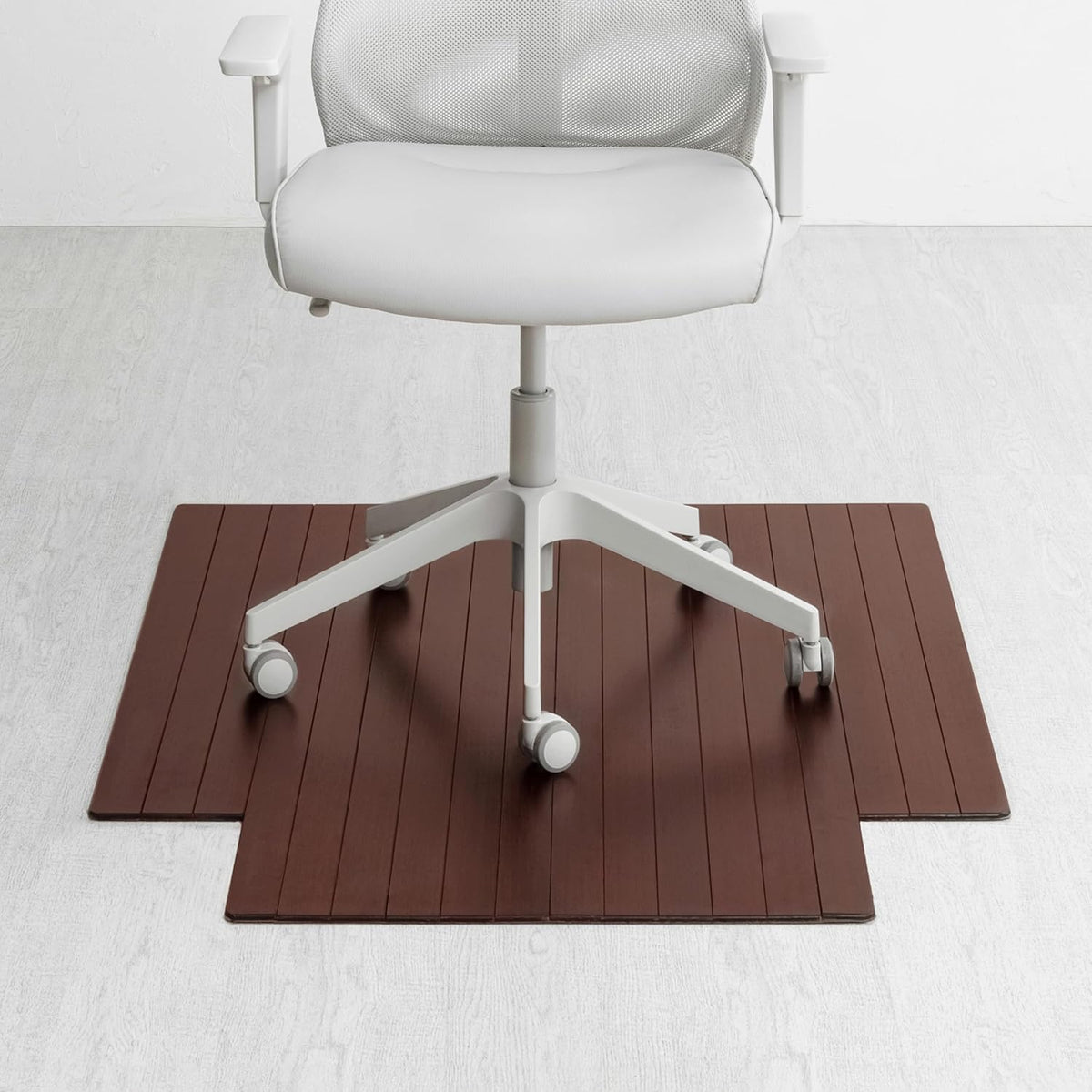 Anji Mountain 48" x 36" Bamboo Office Chair Mat for Carpet & Hardwood Floor