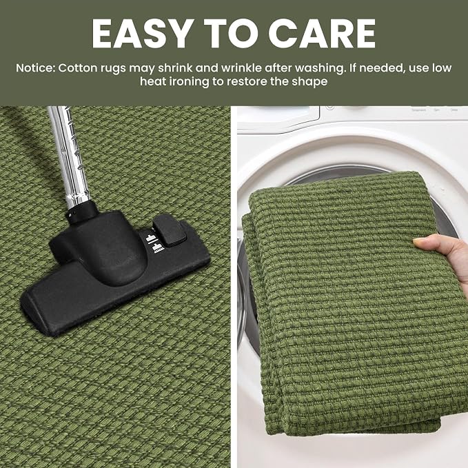 IOHOUZE Washable Runner Rug 3x8 Non Slip Rubber Backed Wide Hallway Runner