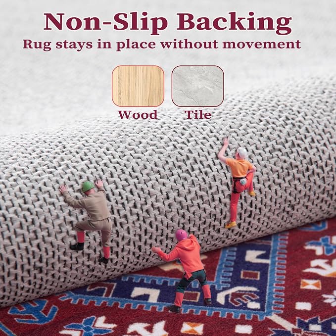 SERISSA Washable Rugs 8x10 Area Rugs, Large Non-Slip Boho Living Room Rug