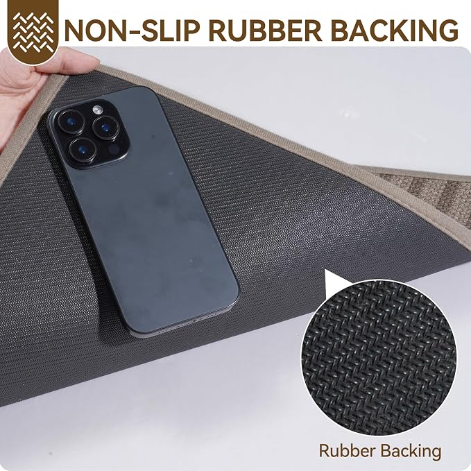 Front Door Mat 24''x71'', Absorbent Washable Non Slip Indoor Runner, Easy Clean