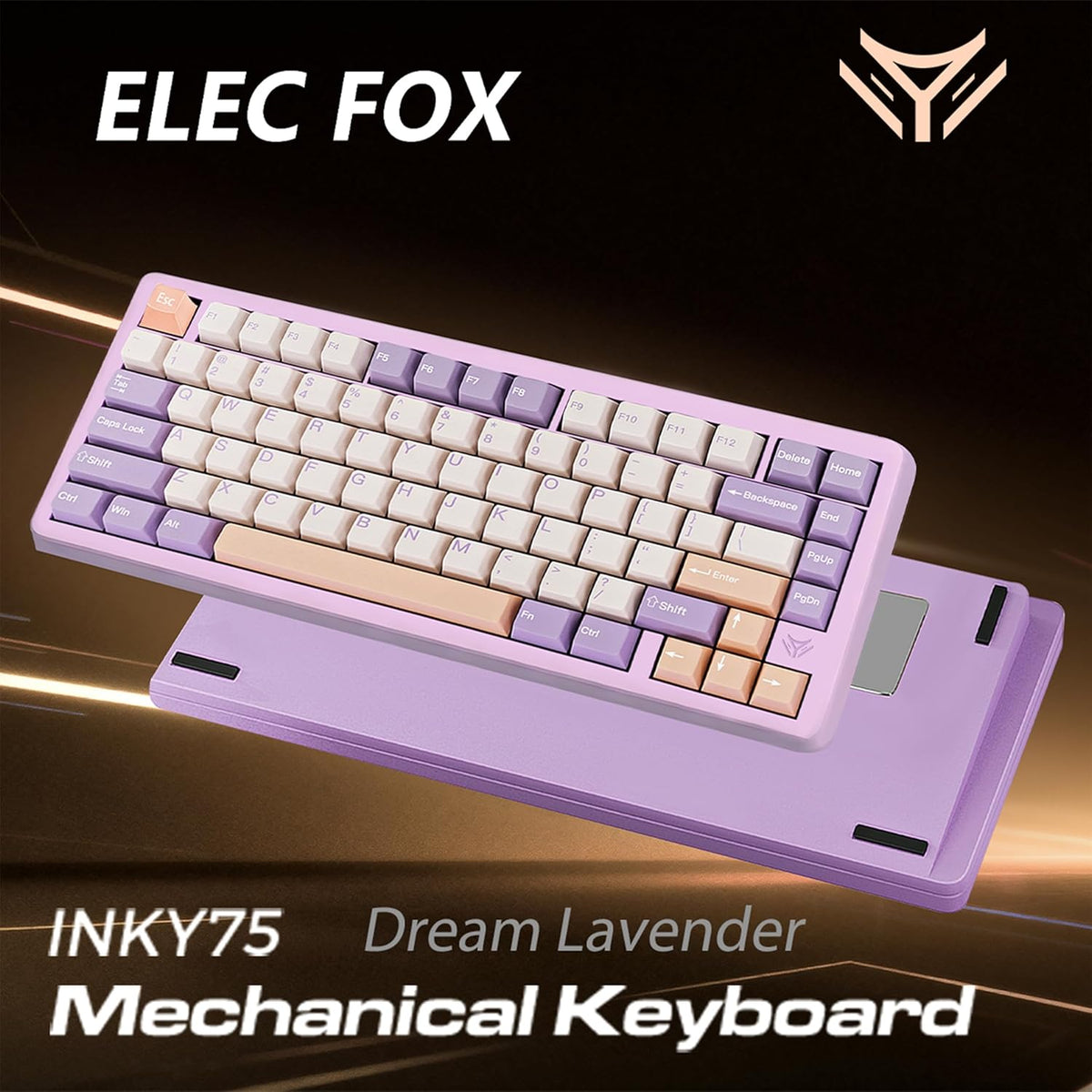 MK INKY75 CNC Aluminum Mechanical Keyboard Triple-Mode Connectivity Gaming Keyboard, 75% Layout Mechanical Keyboard,with Superior Acoustics, Creamy Sounding, RGB/HMX/4000mAh(Dream Lavender)