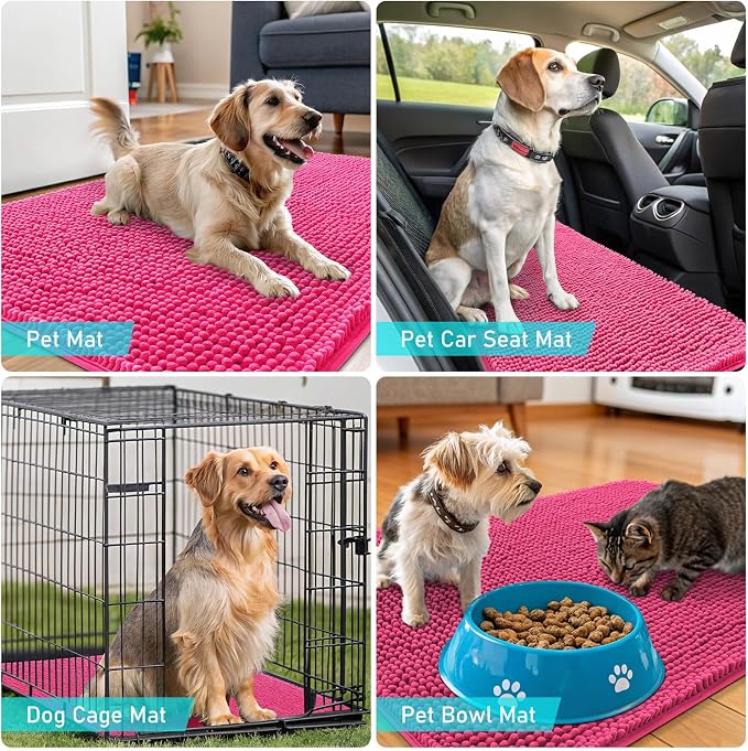 OLANLY Dog Door Mat for Muddy Paws 30x20, Absorbs Moisture and Dirt, Absorbent