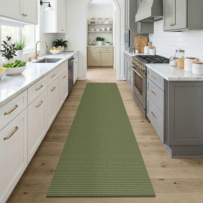 KOZYFLY Cotton Runners for Hallway 3x9, Wide Washable Runner Rug, Woven Non