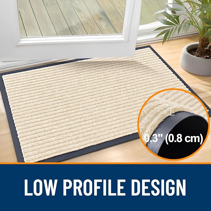 OLANLY Front Door Mat Indoor Outdoor Entrance, Waterproof Heavy Duty Doormat