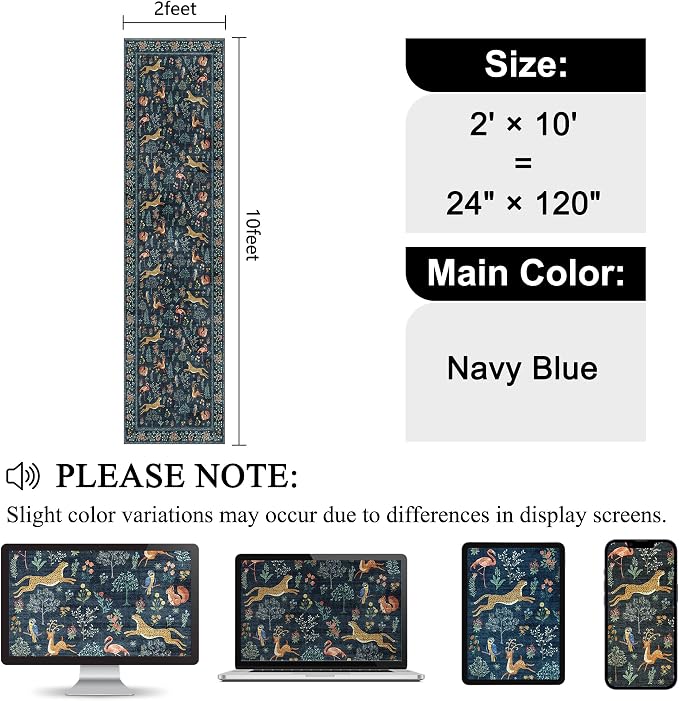 DUKINO 2x10 Rug for Hallway, Washable Kitchen Runner Rug