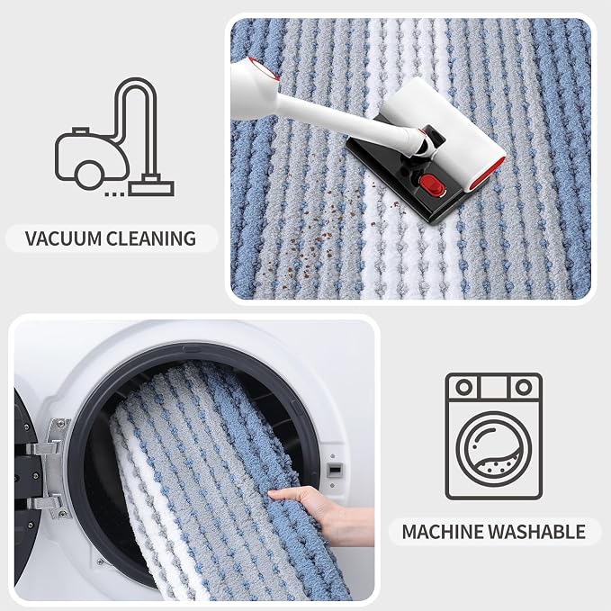 Kitinjoy Indoor Outdoor Door Mat, 47x20 Non-Slip Absorbent Dirt Trapper