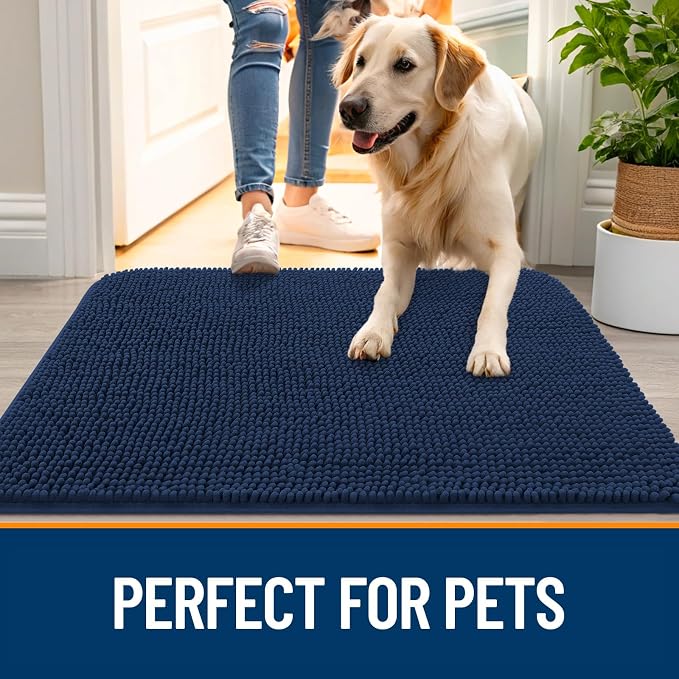 OLANLY Dog Door Mat for Muddy Paws 70x32, Absorbs Moisture and Dirt, Absorbent