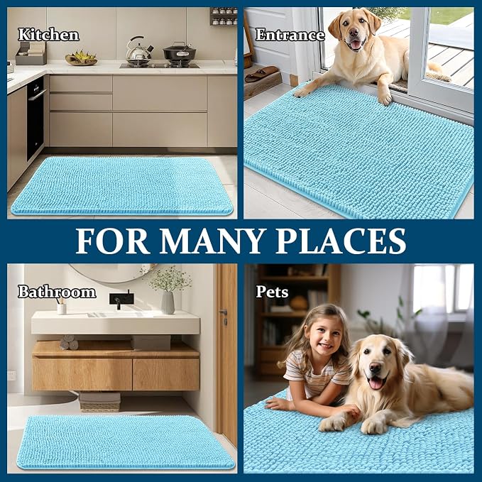 OLANLY Dog Door Mat for Muddy Paws 70x35, Absorbs Moisture and Dirt, Absorbent