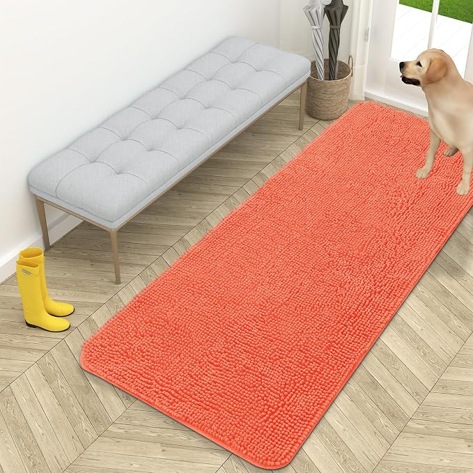OLANLY Dog Door Mat for Muddy Paws 59x24, Absorbs Moisture and Dirt, Absorbent