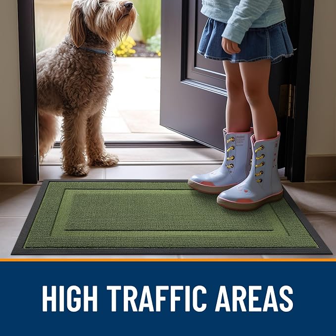 OLANLY Front Door Mat Indoor Outdoor Entrance, Waterproof All-Season,