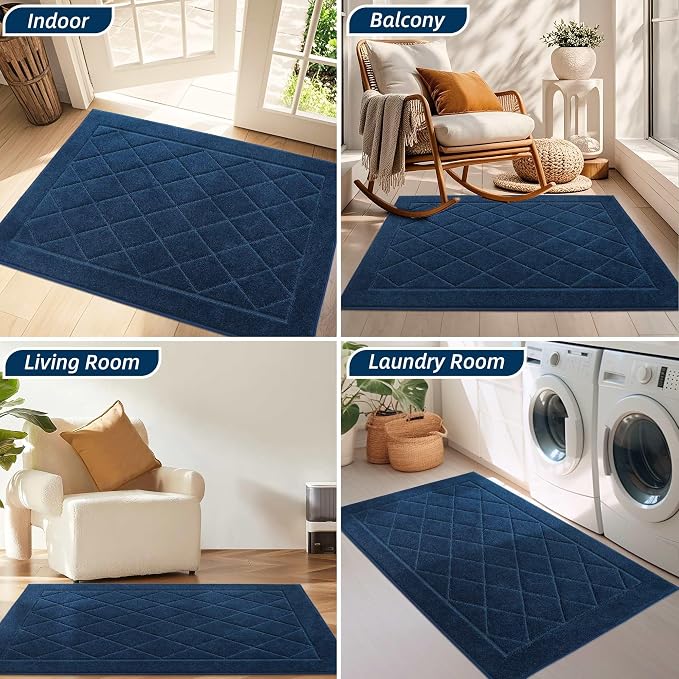 BEQHAUSE Dirt Trapper Door Mat 24" x 36", Doormat Non-Slip Entryway Rugs