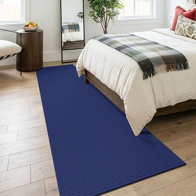 KOZYFLY Cotton Runners for Hallway 3x8, Wide Washable Runner Rug, Woven Non